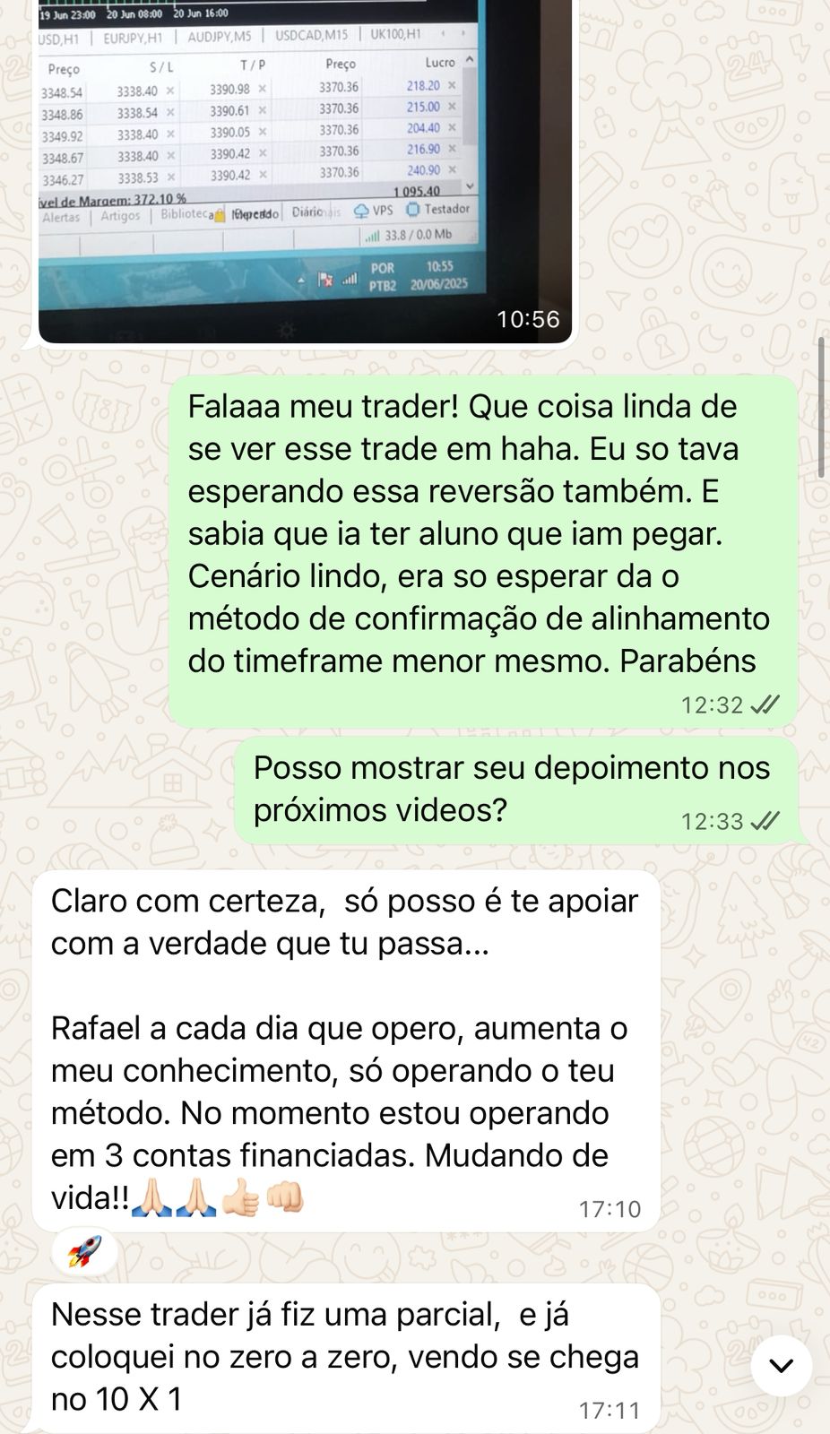Aluno: 3 contas financiadas; método mudando a vida.