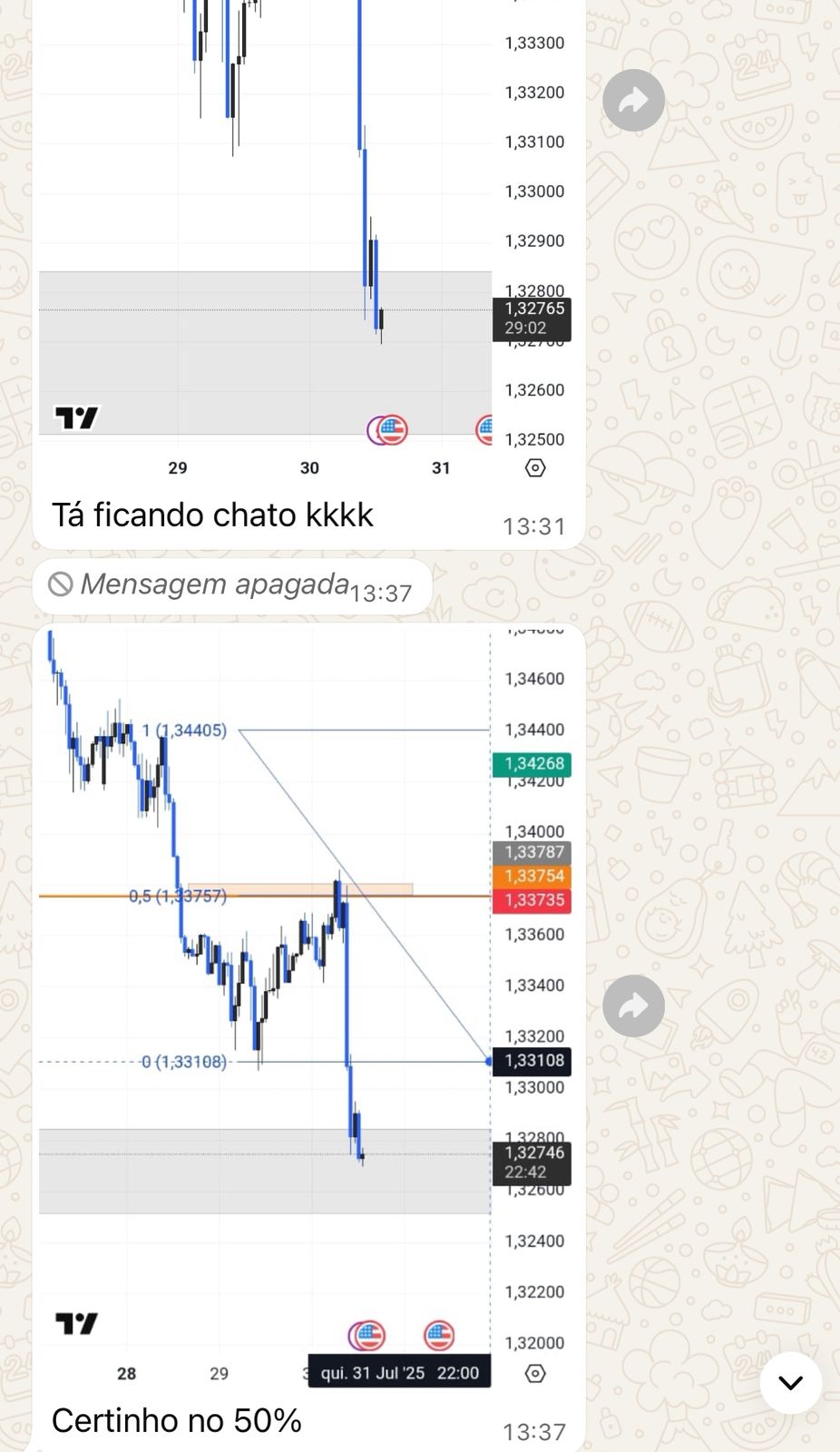 Pegou operações após a última aula; agradecimento.